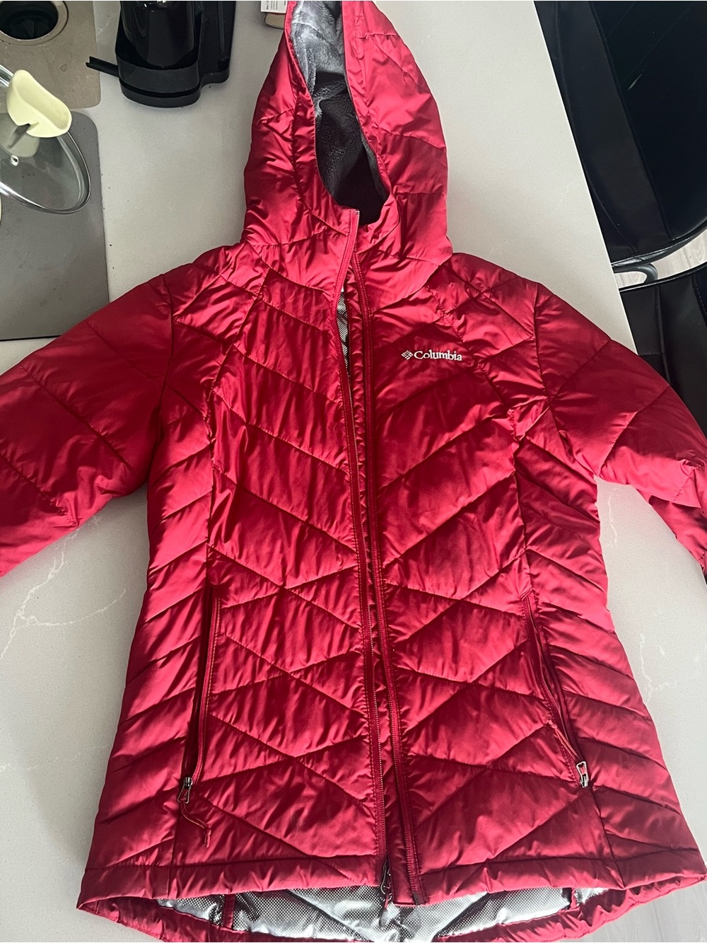 Columbia Red Hooded Insulated Jacket